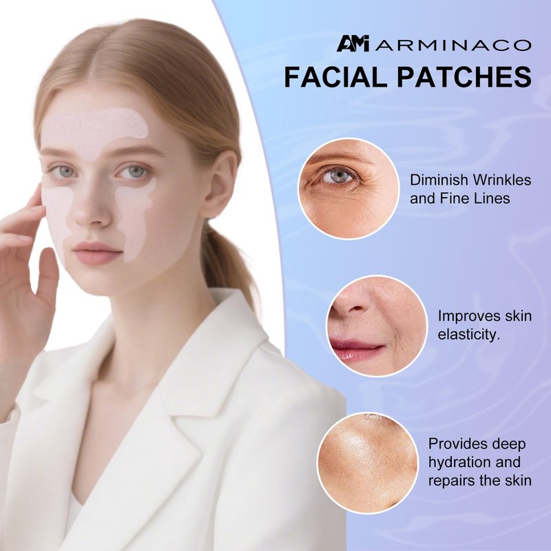 ARMINACO Wrinkle Patches for Forehead & Smile Lines, Overnight Anti-Wrinkle Facial Pads with Hyaluronic Acid, Niacinamide & Vitamin E – Hydrating & Smoothing Skin Care, 36pcs
