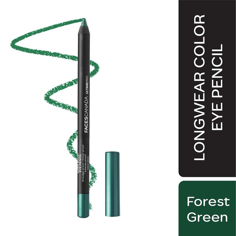 Longwear Eye Pencil - Waterproof & Smudge Proof | 5 Bright Shades Including Forest Green, 0.04 Oz