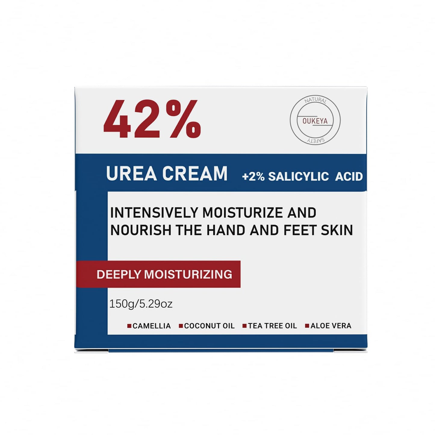 OUKEYA Urea Cream 42% plus Salicylic Acid 2%, Intensive Moisturizer for Dry, Rough Feet and Hands, Deep Hydration, Gentle Exfoliation, Pack of 4