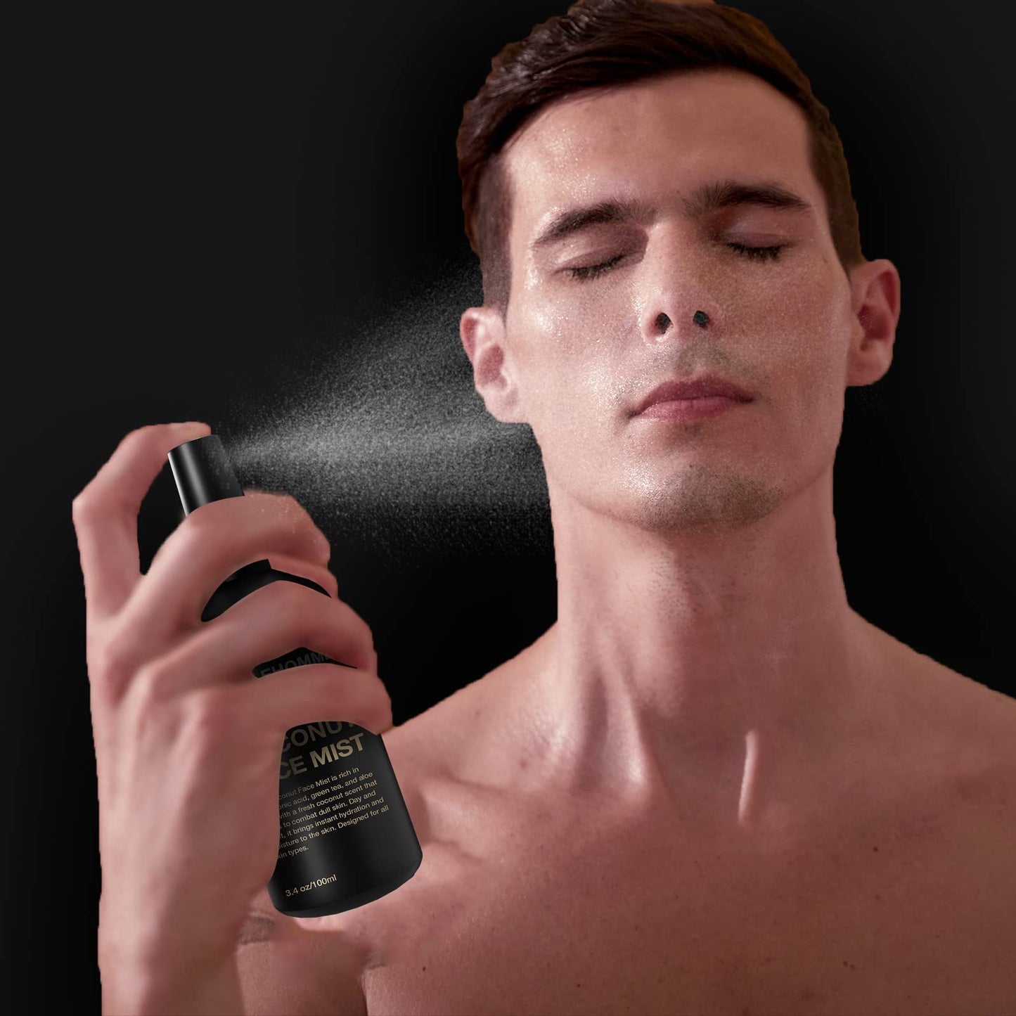 Gentlehomme - Coconut Face Mist - Men’s Facial Spray - with Hyaluronic Acid, Aloe Vera & Green Tea - Refresh, Moisturize & Hydrate - Use Day & Night - Safe for All Skin Types - Vegan - 3.4oz - 1 Pack