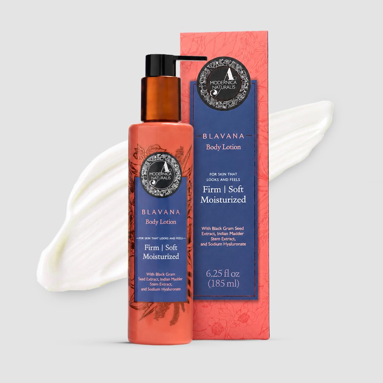 Blavana Body Lotion—Intensely Moisturizes Dry, Crepey Skin on the Neck, Arms, Thighs & Legs | Fast-Absorbing, Lightweight | Black Gram + Indian Madder + Sodium Hyaluronate + Glycerin | 6.25 fl. oz