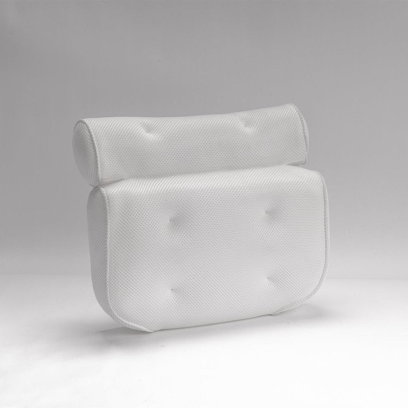 Empava Luxury Bath Pillows for Tub, Bathtub Pillow with Neck, Head, Shoulder and Back Support, Anti-Slip Suction Cups, 4D Mesh Soft Spa Bath Tub Pillow Headrest, Extra Thick, Soft and Quick Dry, White