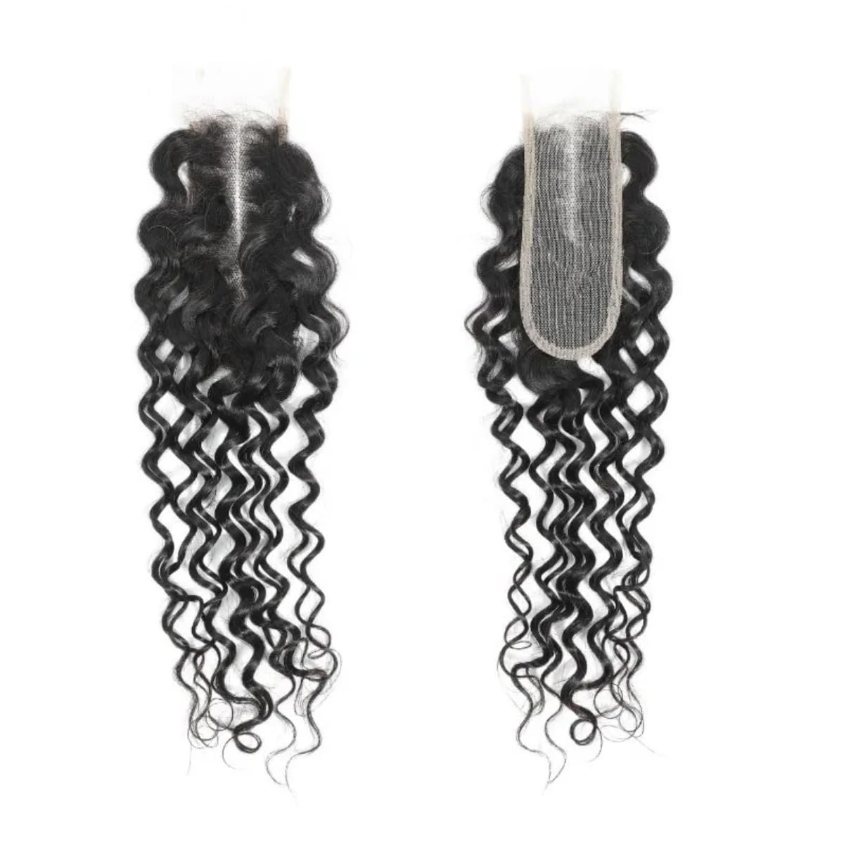 Deep Curly 2x6 Lace Closure with Baby Hair Deep Middle Part Remy Human Hair Swiss Kim K 2x6 HD Lace Closure (Deep Wave, 22 inch)