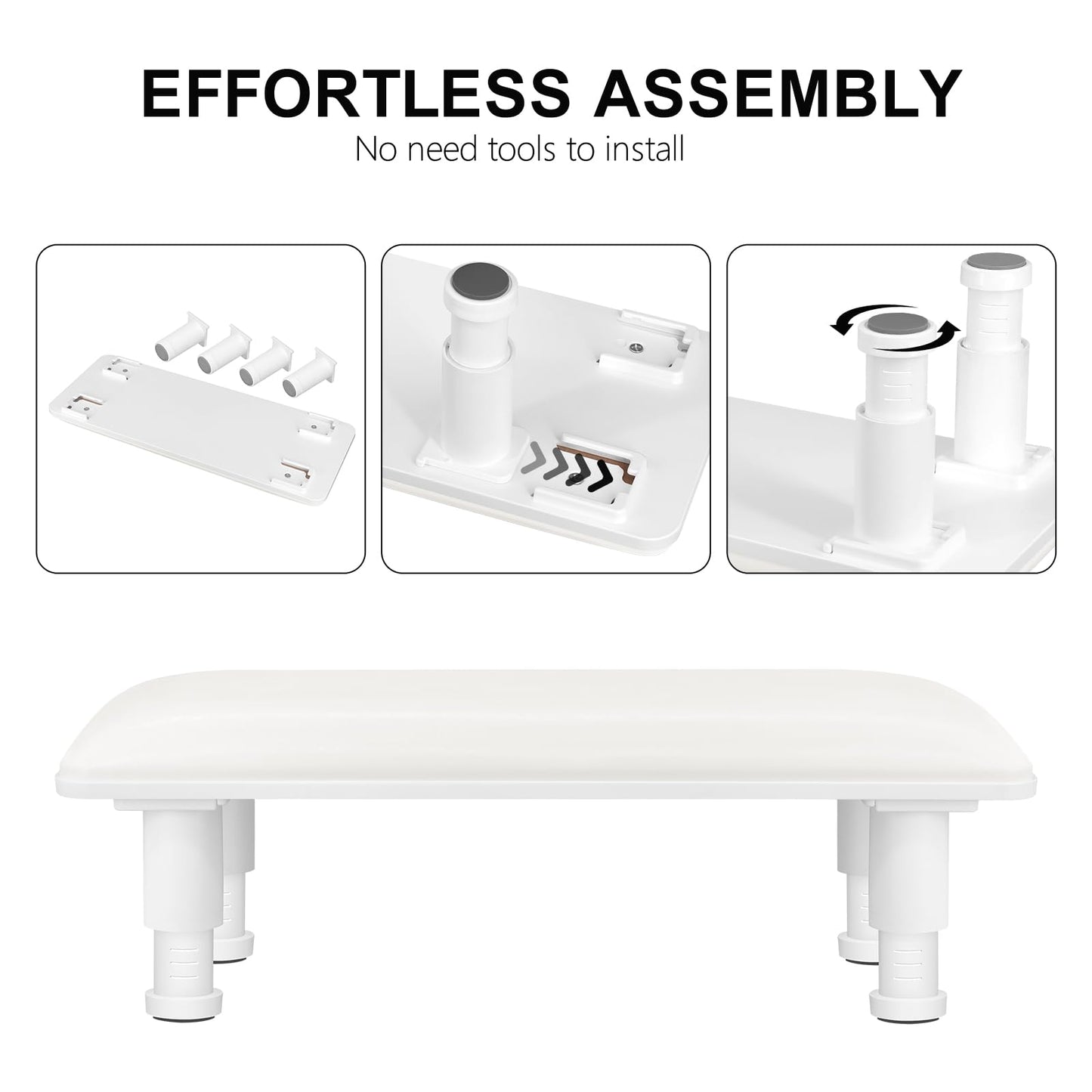 Arm Rest for Nails Tech,Height Adjustable Nail Arm Rest Stand,Cleanable Leather Hand Rest Holder Pillow,Manicure Armrest with Detachable Plastic Legs,Anti-slip