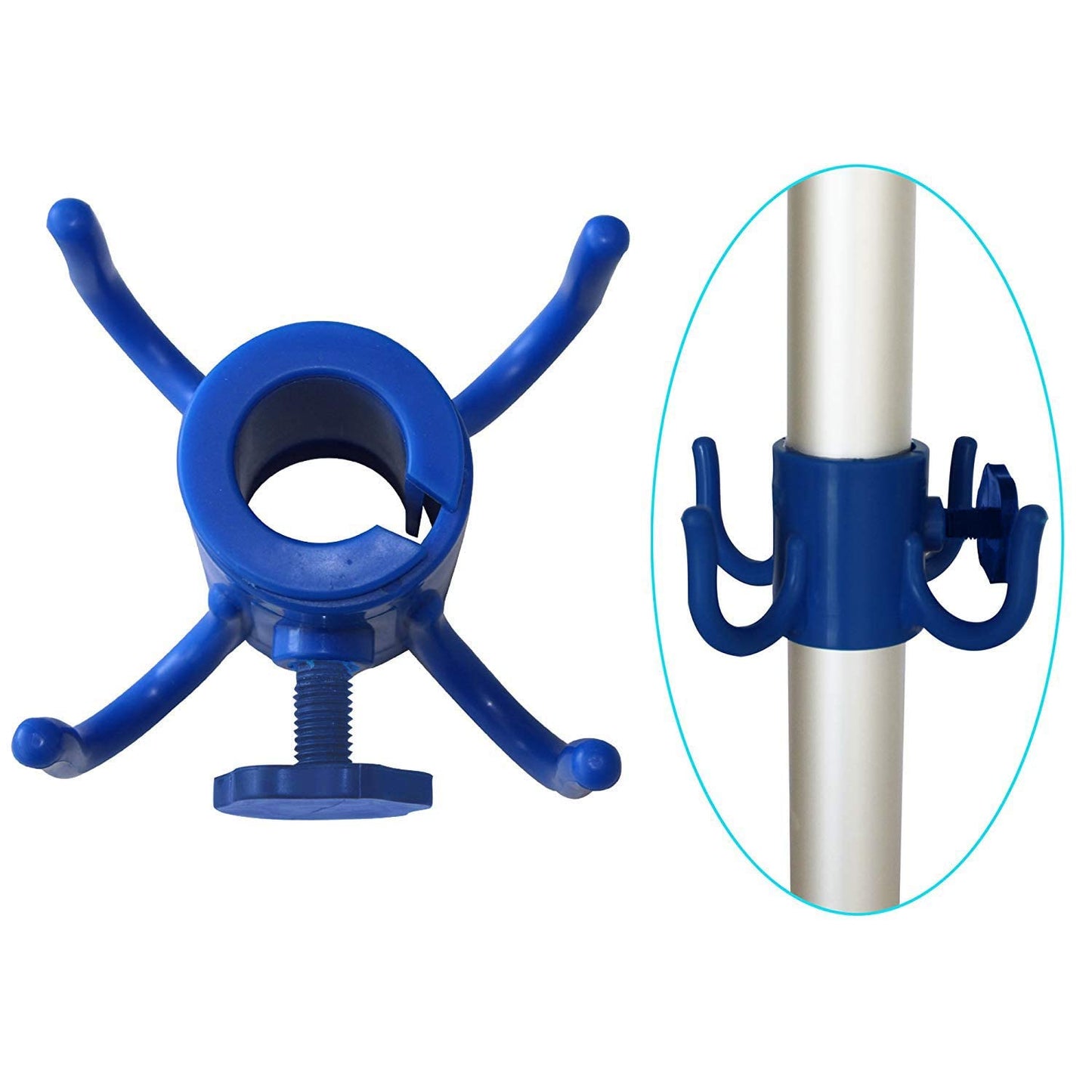 AMMSUN Beach Umbrella Hanging Hook,4-prongs Plastic Umbrella Hook Hanging for Towels /Hats/Clothes/Camera/Sunglasses/ Bags,Fit for Beach,Camping Trips Blue