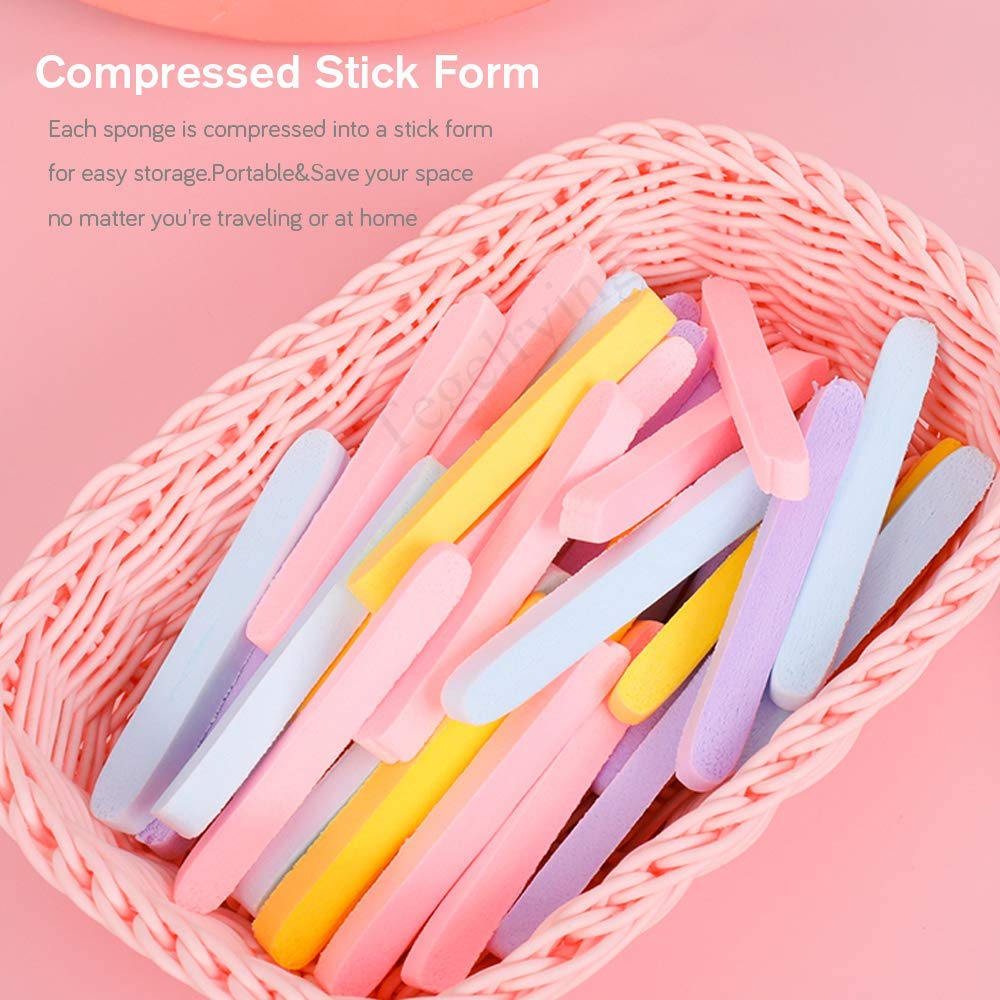 Facial Sponge Compressed,240 Count PVA Professional Makeup Removal Wash Pads Round Face Cleansing Sponge for Women Spa Exfoliating