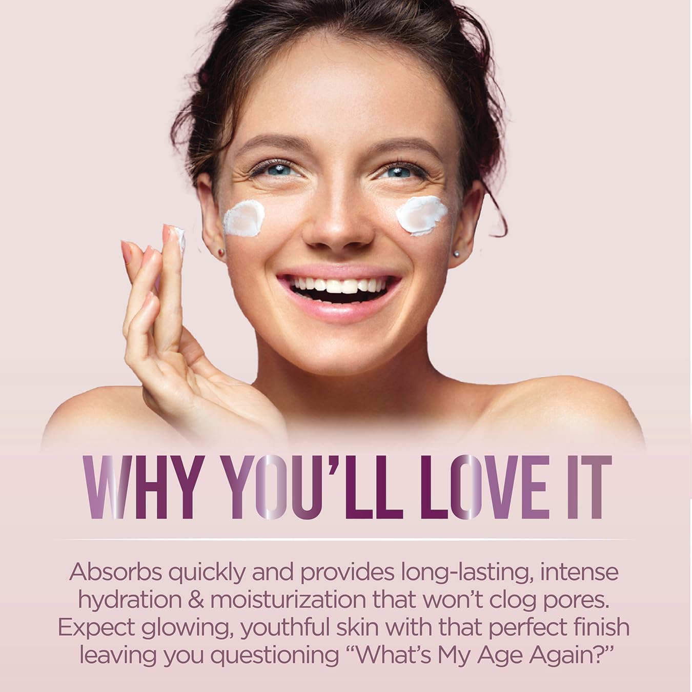 What's My Age Again? SuperActive Facial Moisturizer | Daily Hydrating Face Moisturizer | Clean, Vegan, Sustainable & Cruelty-Free | All Skin Types | 60 ml / 2.02 fl.oz.