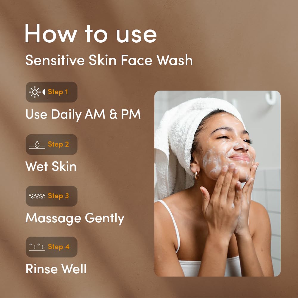 Urban Veda Soothing Facial Wash | Gentle Face Cleanser with Sandalwood Botanics | Moisturizing Face Wash for Dry Skin | For Mature & Inflamed Skin| Sensitive Skin Face Wash for Women & Men| 5.01 Fl oz