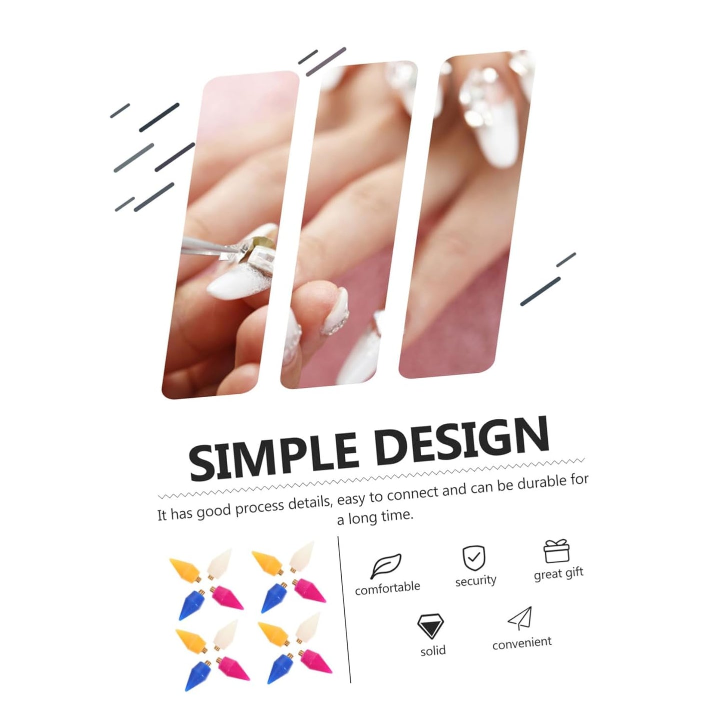 48pcs Rhinestone Picker Wax Tips for Nail Art & Gem Decoration - Easy to Use