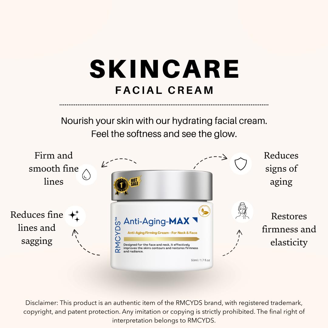 RMCYDS Anti-Aging Lifting & Firming Cream – Hydrating & Tightening Formula for All Skin Types – Paraben-Free, Fragrance-Free, BHA-Free (1.7 fl oz / 50 ml)