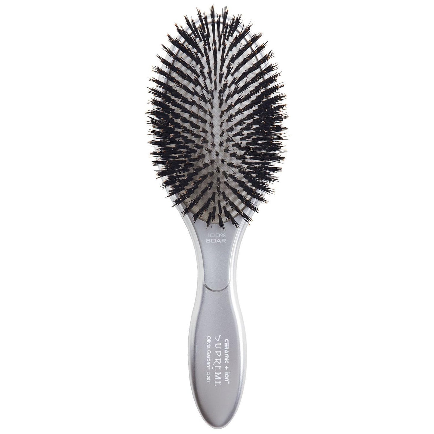 Olivia Garden Ceramic + Ion Supreme Paddle Hair Brush for Men and Women - Professional Boar Bristle Hair Brush for All Hair Lengths - Frizz-Free Results
