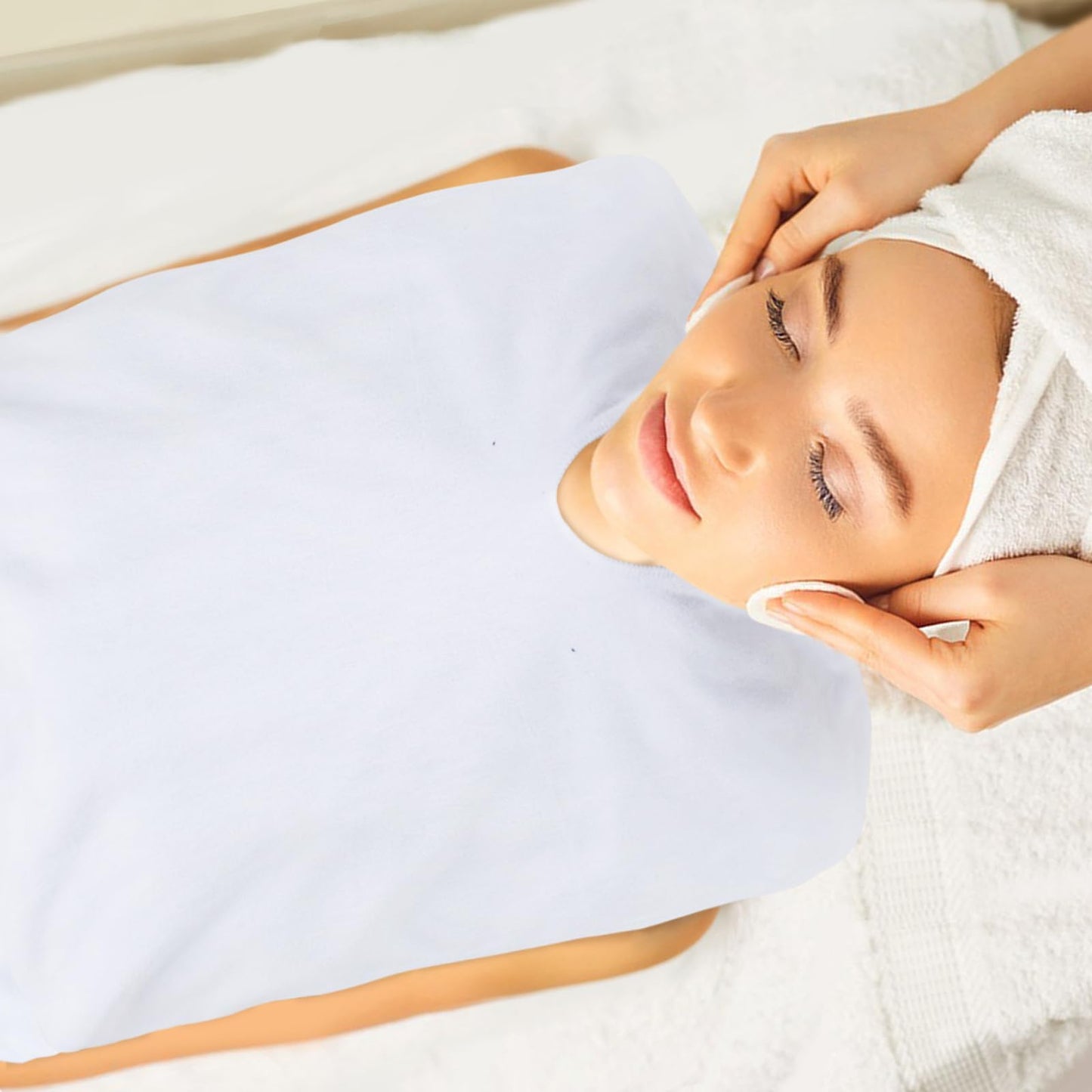 SINLAND Microfiber Esthetician Towels for Facials 6 Pack White