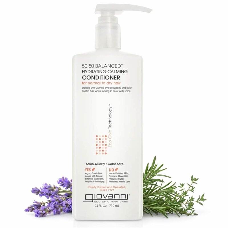 Giovanni Eco Chic 50:50 Balanced Hydrating Conditioner - pH Balanced, No Parabens, Color Safe | 24 oz