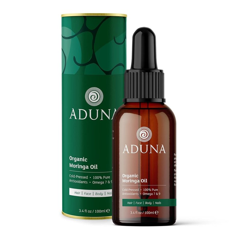 Aduna Organic Moringa Oil - 100% Natural Cold-Pressed Moisturizer for Skin, Hair & Nails | Lightweight & Fast-Absorbing | 100ml