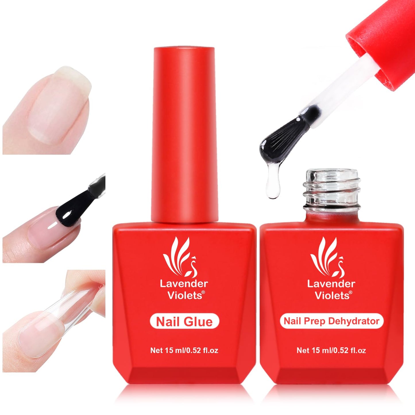 10-in-1 Gel Nail Glue & Prep Dehydrator Set - Long Lasting Adhesive for Acrylic & Press-On Nails | 15ml