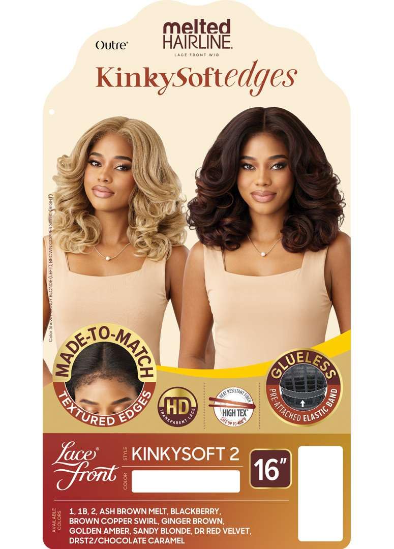 Outre Melted Hairline Kinky Soft Edges Wig - Kinky Soft 2 in Brown Copper Swirl