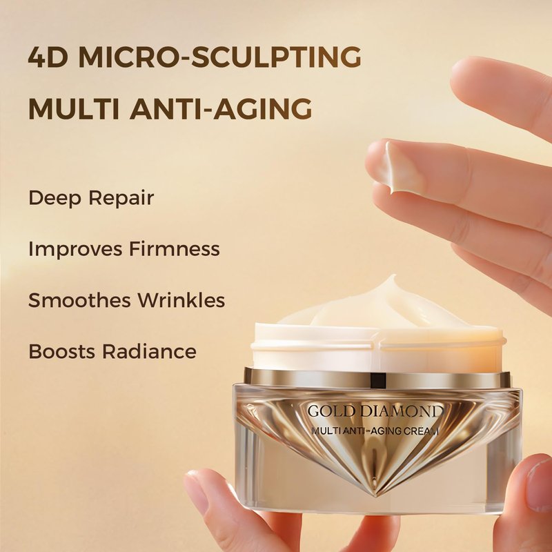 CHANDO HIMALAYA Gold Diamond Peptide-enriched Multi Anti-aging Cream (55g/1.94oz) - Super Multi-Corrective, Firming, Tightening, Anti-Wrinkle, Moisturizing Cream with Tri-peptide, Hyaluronic Acid