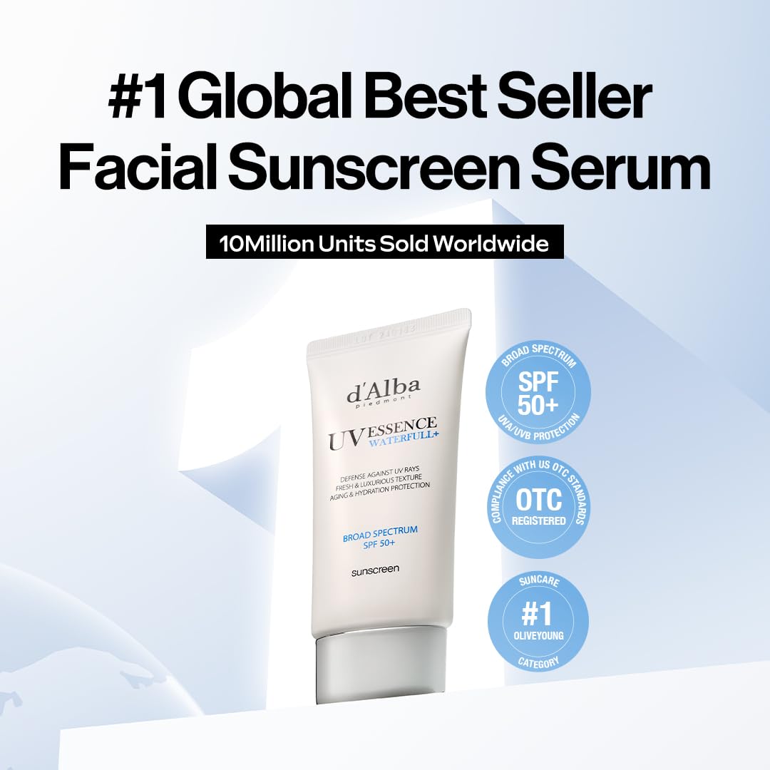 d'alba Piedmont Italian White Truffle First Spray Serum & Waterfull Essence Sunscreen, Vegan Skincare, Light-weight Korean Skin Care