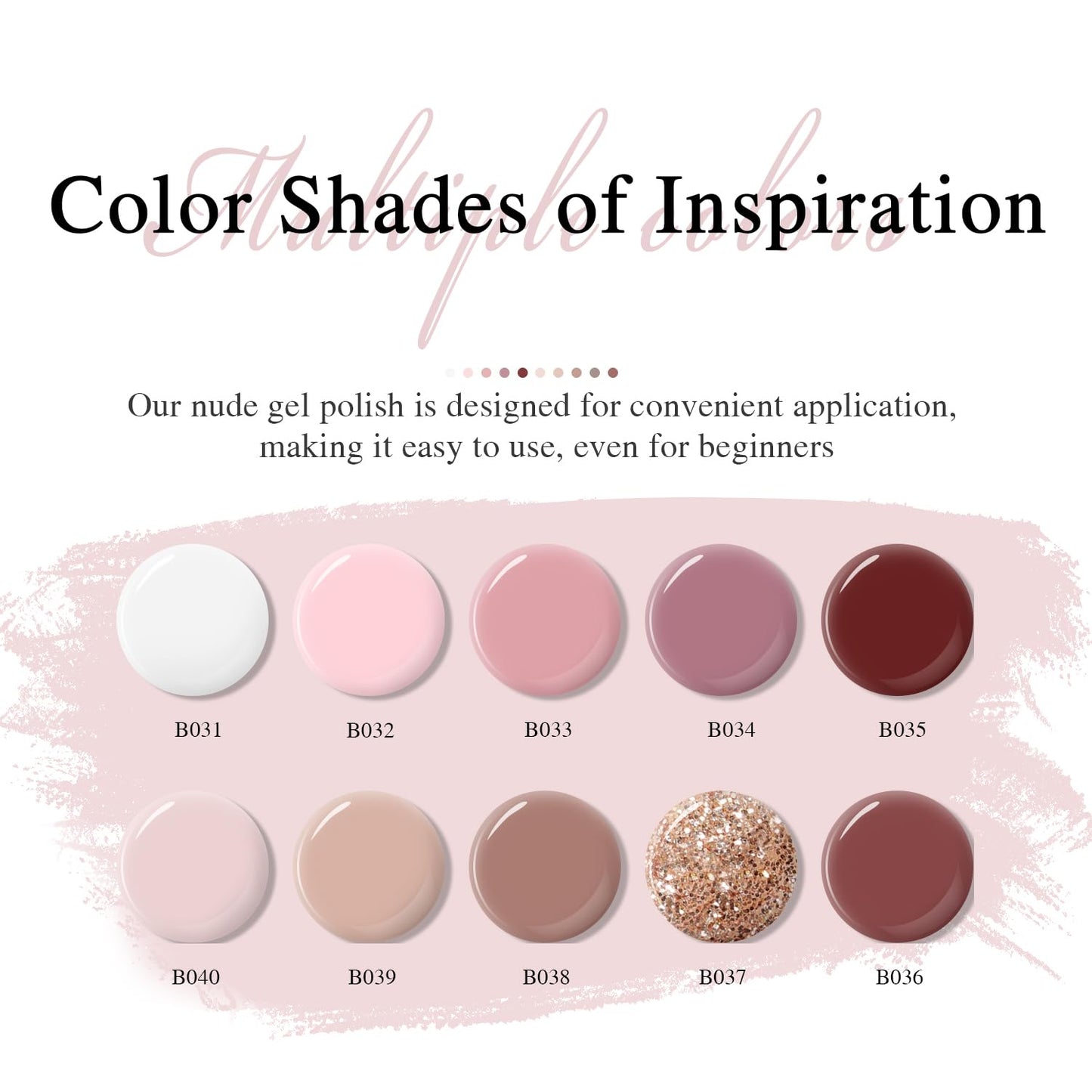 Larvall Beautpal Nude Gel Polish 10 Pcs All Seasons Skin Tones Gel Nail Polish Nude Pink Neutral UV Gel Polish Nail Set Salon DIY Manicure Gift Set