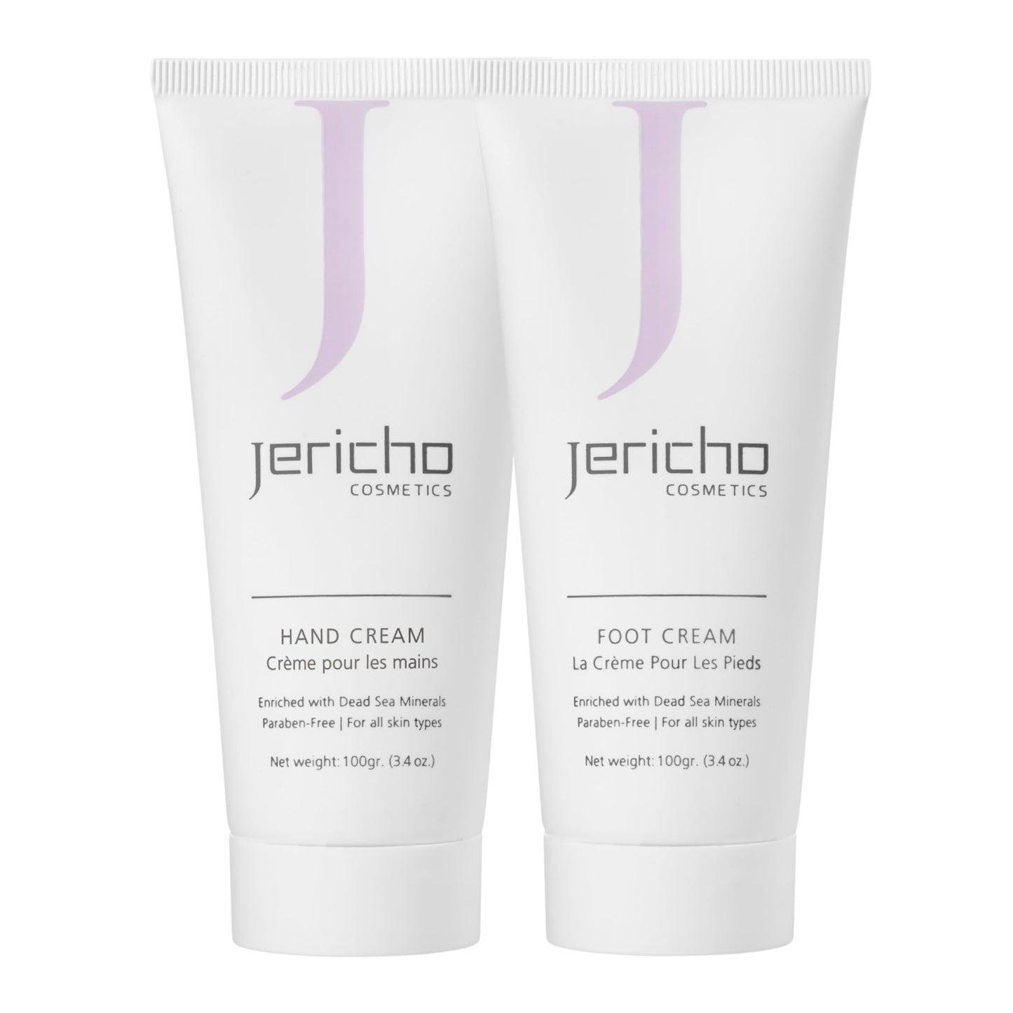 Jericho Dead Sea Hand & Foot Cream Set – Nourishing Aloe, Olive Oil & Dead Sea Minerals for Soft, Smooth Skin - 2 Pack (Hand Cream + Foot Cream), 3.4 oz Each