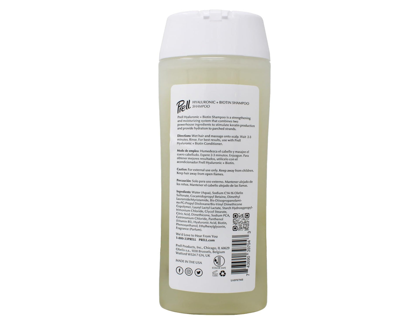 Prell Hyaluronic + Biotin Moisturizes & Strengthens Shampoo for All Hair Types 13.5 fl.oz