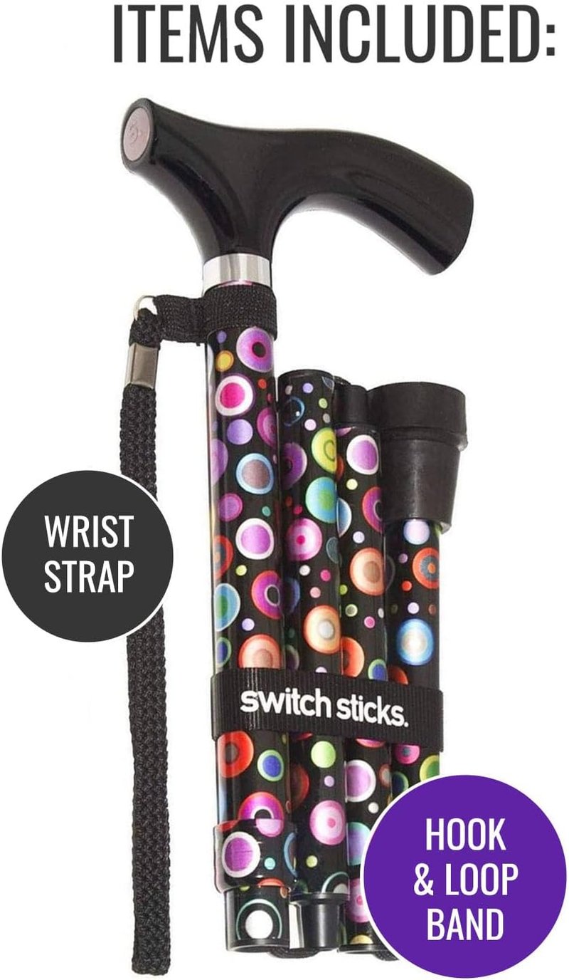 Folding Walking Cane for Women & Men - Lightweight, Adjustable Design | Ergonomic Grip