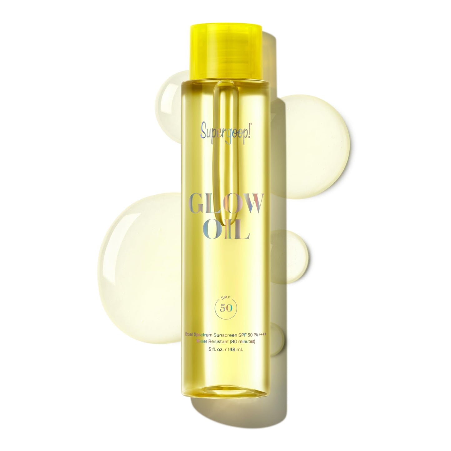 Supergoop! Glow Oil - 5 fl oz - SPF 50 PA++++ Vitamin E Body Oil + Broad Spectrum Sunscreen Protection - With Marigold, Meadowfoam & Grape Seed Extracts