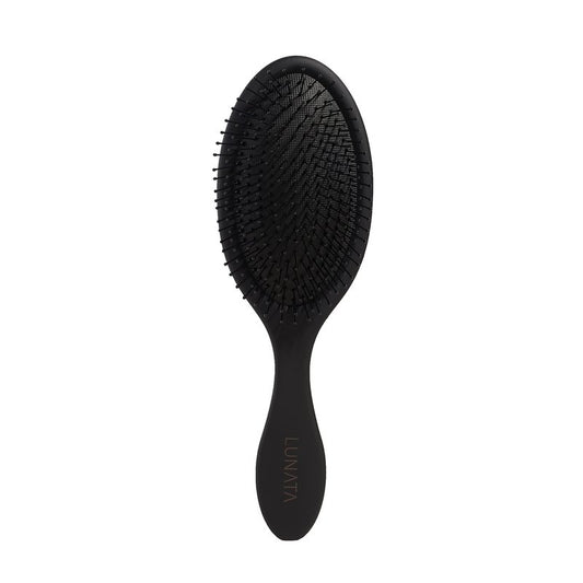 Lunata Detangle Me Wet/Dry Hair Brush | Detangling Brush for All Hair Types | Dry & Wet Travel Brush | Hair Brushes for Women, Full Sized Black