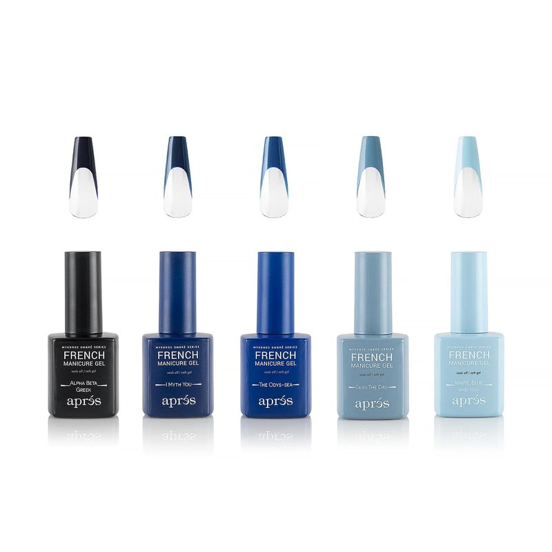 Apres Nail French Manicure Set - Mykonos | Includes 5 Ombre Color | Each Bottle 15mL / 0.5 Fl Oz | 2022 Version