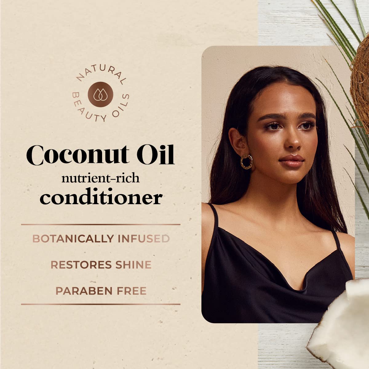 Oliology Coconut Oil Conditioner - Natural Coconut Oil Conditioner Helps Restore Damaged, Lifeless Hair | Provides Intense Shine | Restores Lost Moisture | & Paraben Free (32 oz/2 Pack)