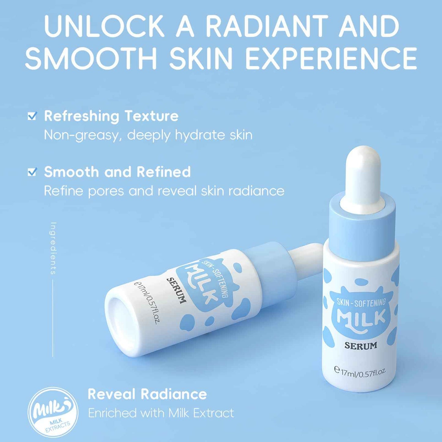 9PCS Milk Skin Care Sets for Women, Kids Skin Care Set for Girls Ages 8-12, Girls Skin Care for Kids Age 8-12, Cleanser,Serum,Cream,Eye Cream,Toner,Masks,Hairband,Brush, Gifts for Teenage girls