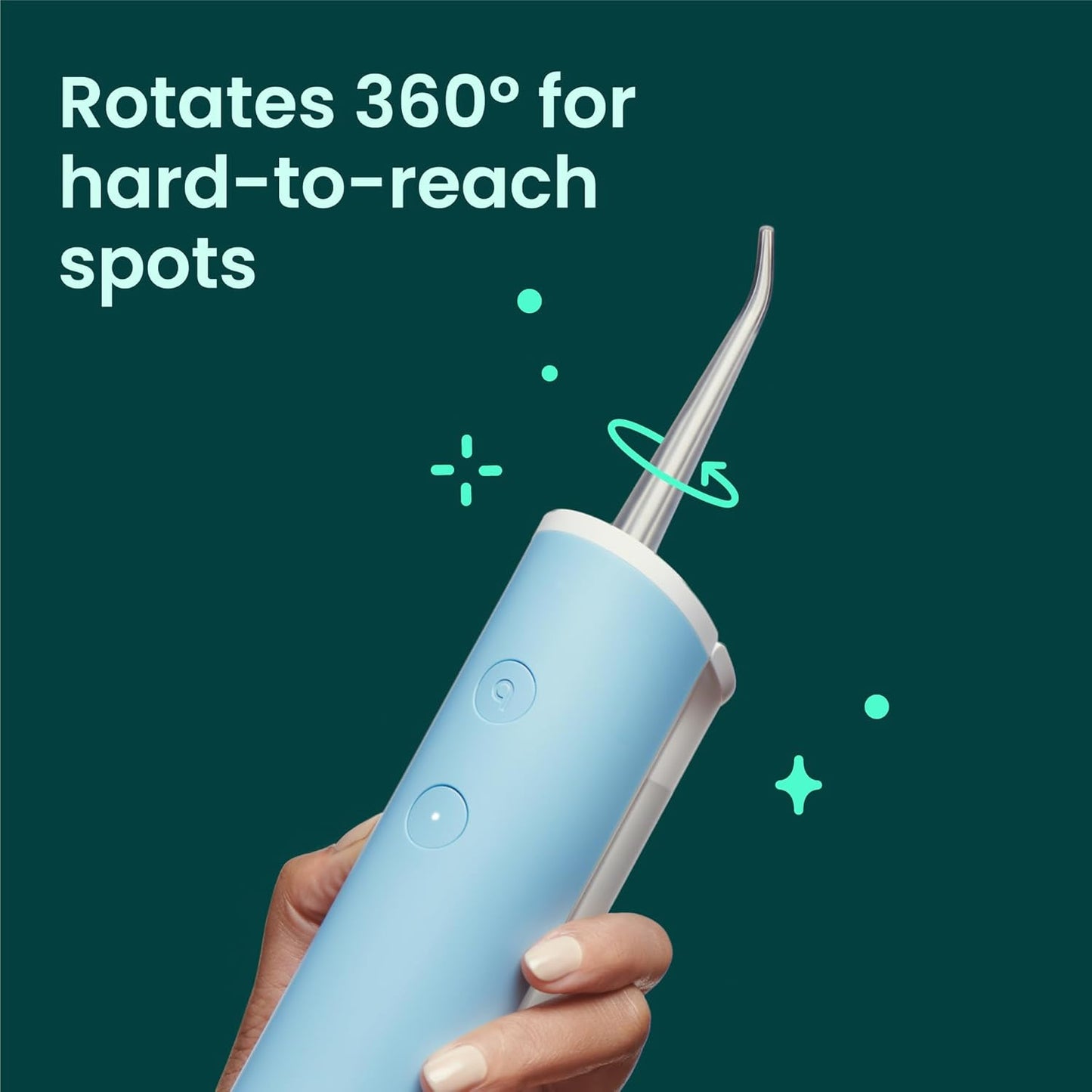 Quip Water Flosser Tip Refills - 360° Rotating Dental Pick Tips | Rechargeable, 3-Pack