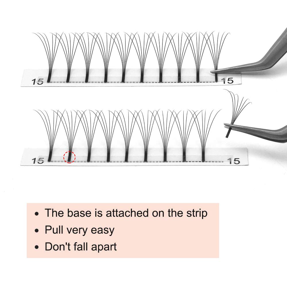 7D-D-0.07-16 Long Stem Premade Fans Eyelash Extensions .07 .10 Volume Lash Extensions C D Curl