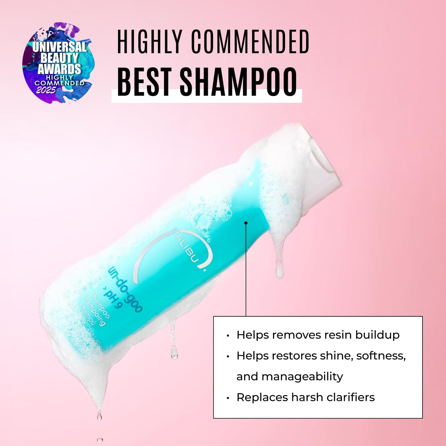 Malibu C Un-Do-Goo Clarifying Shampoo - Sulfate-Free Cleanser for Product Build-Up | Shine Restoring (9 oz)
