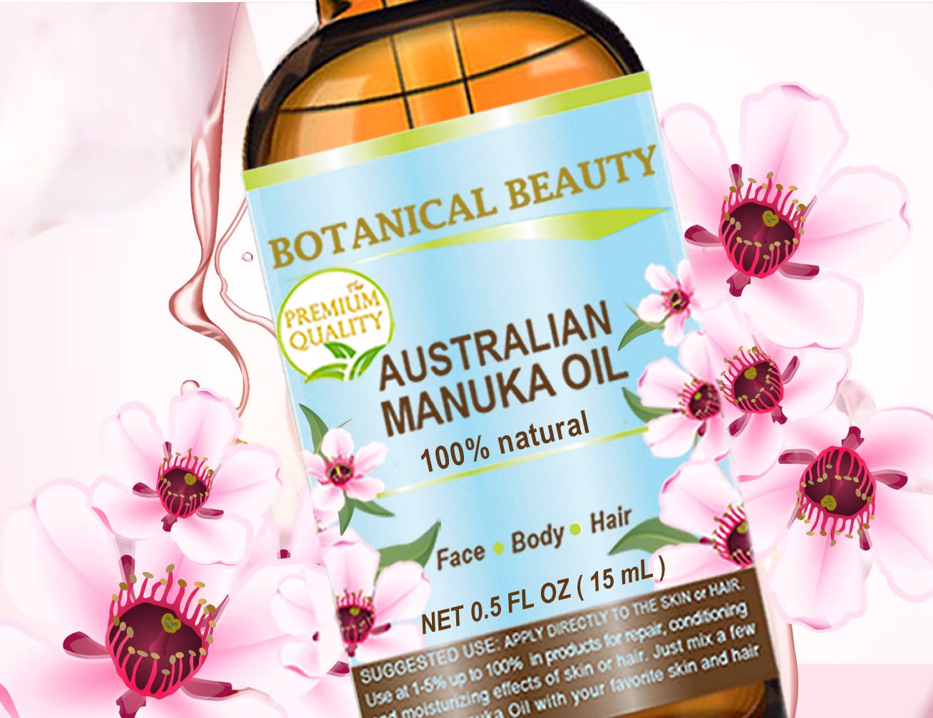 Botanical Beauty MANUKA OIL WILD GROWTH RAW 100% Natural VIRGIN UNREFINED Cold Pressed Carrier Oil. for Skin, Face, Hair, Lip and Nail Care Anti-Aging (1 Fl Oz 30 ml)