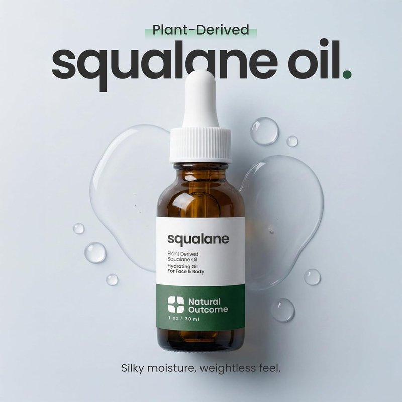 Pure Squalane Oil - 100% Plant-Derived Moisturizing Oil for Face, Body & Hair | 1 oz - Firms Skin & Reduces Fine Lines