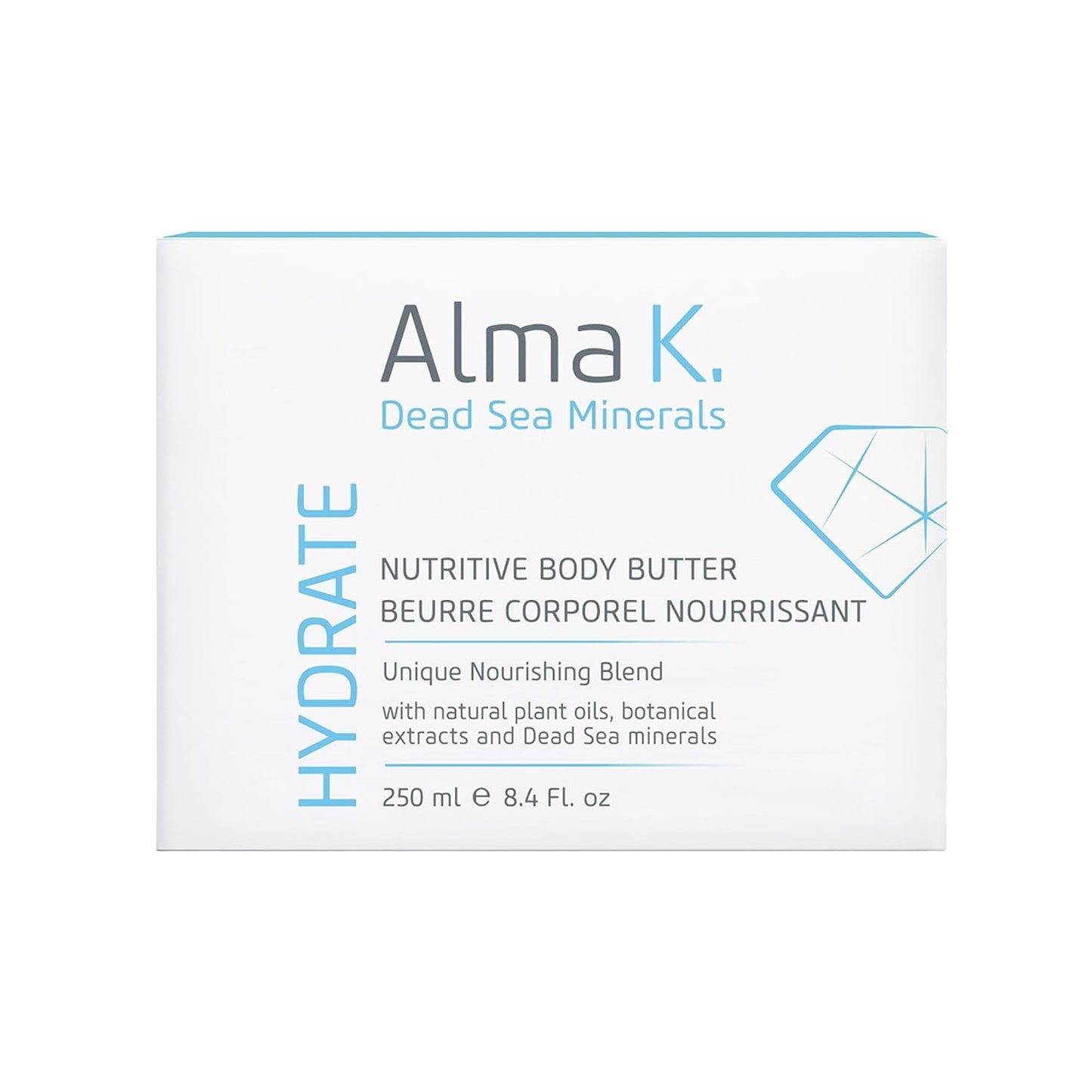 Alma K Nutritive Body Butter - Deep Hydration Cream with Shea Butter & Dead Sea Minerals | 8.45 oz for All Skin Types