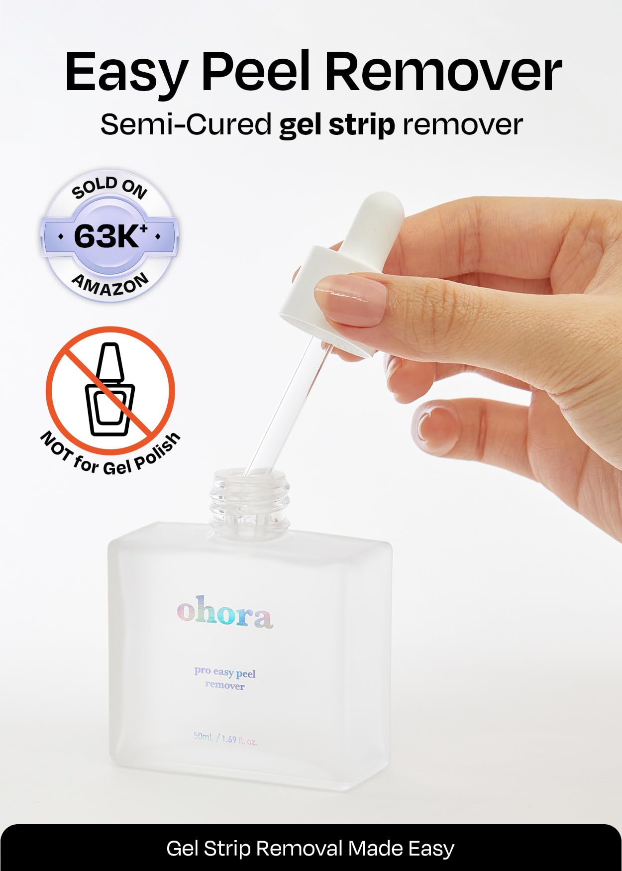 ohora Semi Cured Gel Nail Set of 2 (N Spring 001 & Pro Easy Peel Remover) - Professional Salon-Quality Nail Care