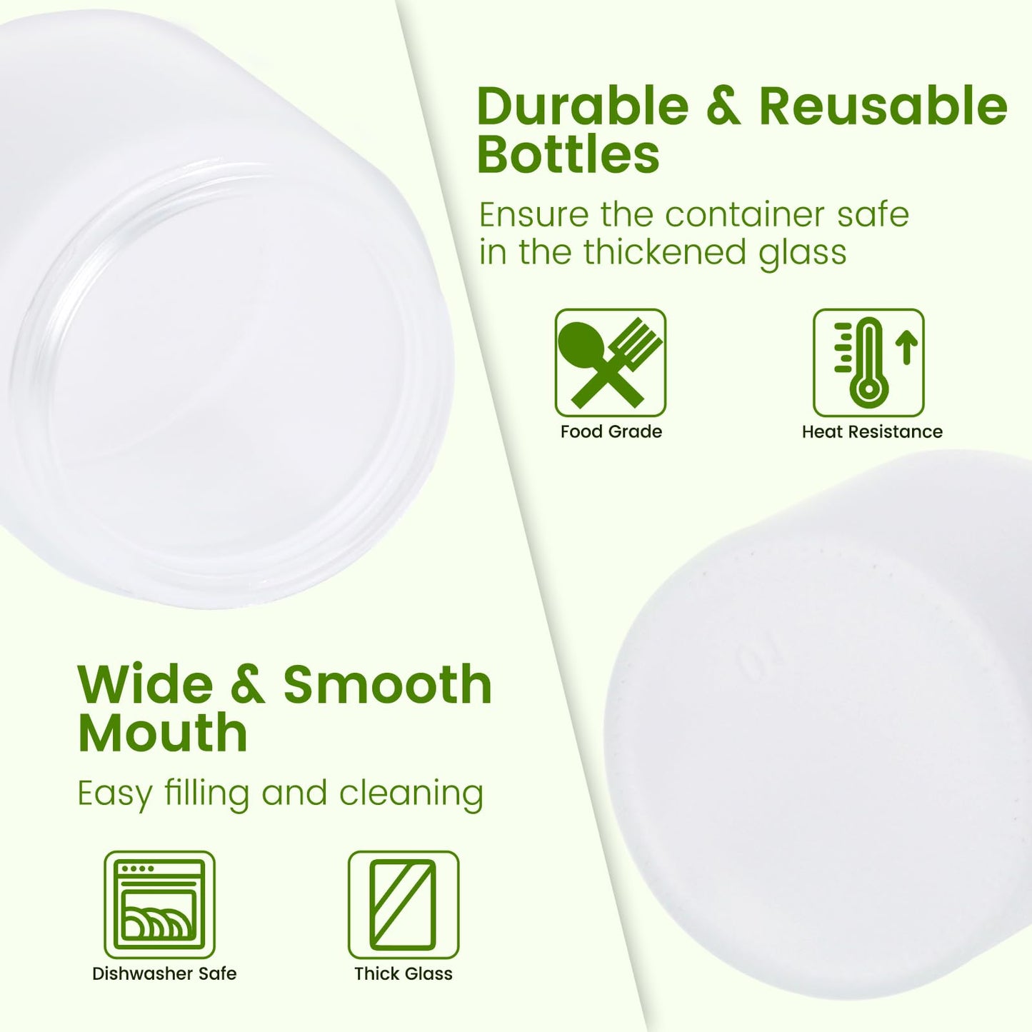EkkoVla 24 Pack 4 oz Clear Glass Jars with Lids, Round Empty Cosmetic Containers with Inner Liners for Lotion, Cream, Ointments, Powder, Candle