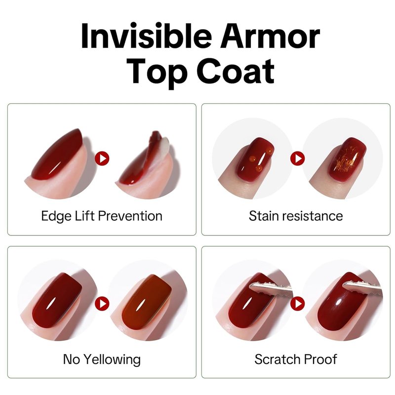 Love easy Top Coat for Nails, No Wipe High Glass Long Lasting 28+ Days, Chip Scratch Resistance Anti-yellowing Glossy Shine Manicure, Brush on Friendly for Home DIY Beginner (U V Lamp Needed)
