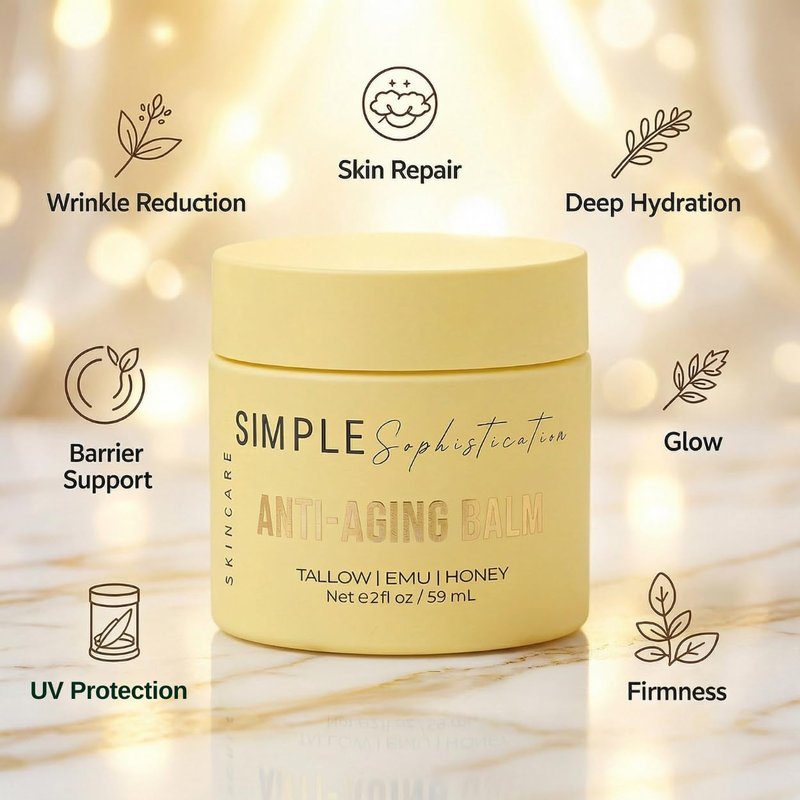 Tallow Emu Honey Balm - Nourishing Face & Body Moisturizer with Manuka Honey & Emu Oil | Non-Greasy Anti-Aging Skincare