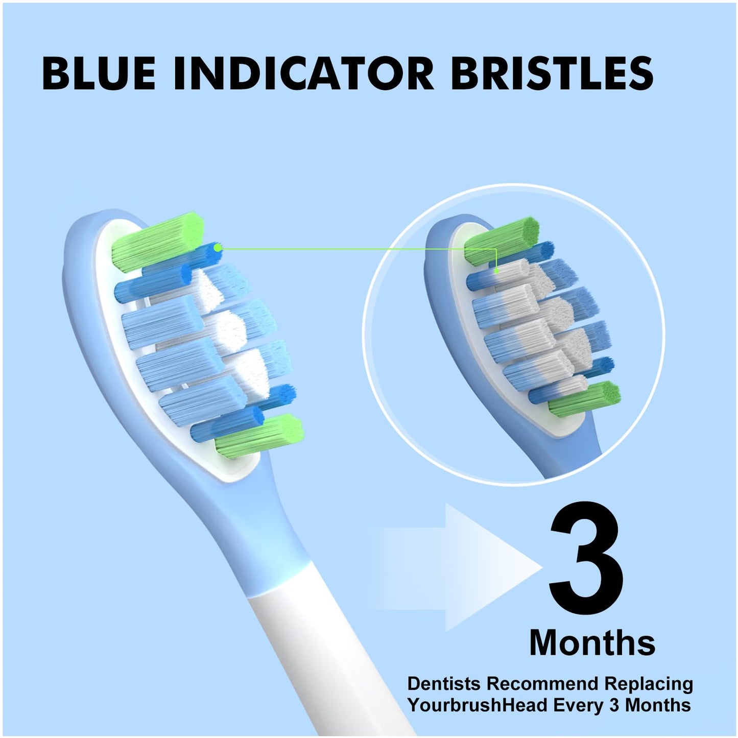 GERAGER Replacement Toothbrush Heads Compatible with Philips Sonicare and More Click-on Handles C3 G3 W3 C2 G2 Brush Heads, 10 Pack White