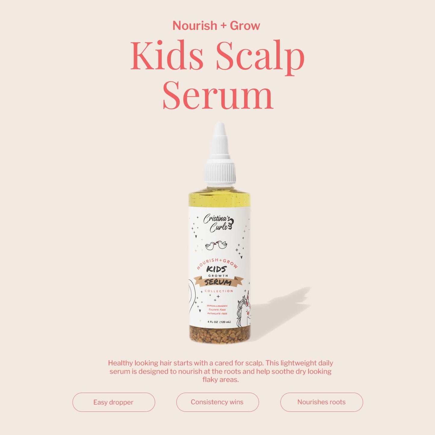 Curly Hair Scalp Serum - Soothing Treatment for Kids | Moisturizing Oil for Dry Scalp & Itch Relief