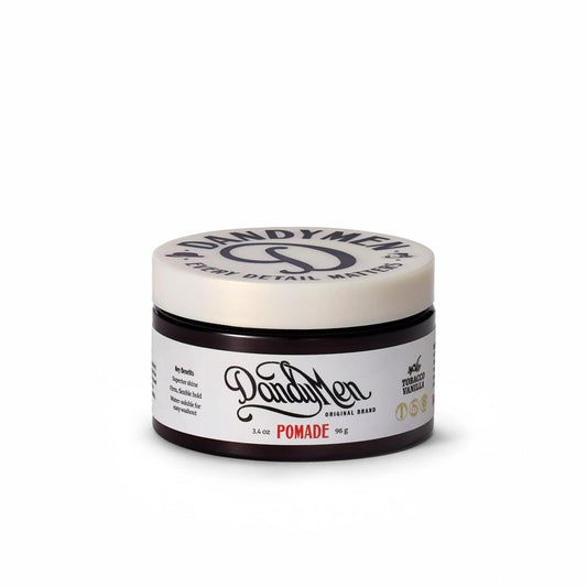 DandyMen Pomade – Strong Hold, High Shine, and Hydrating Formula with Pro-Vitamin B5 – Tobacco Vanilla Scent – 3.4 oz