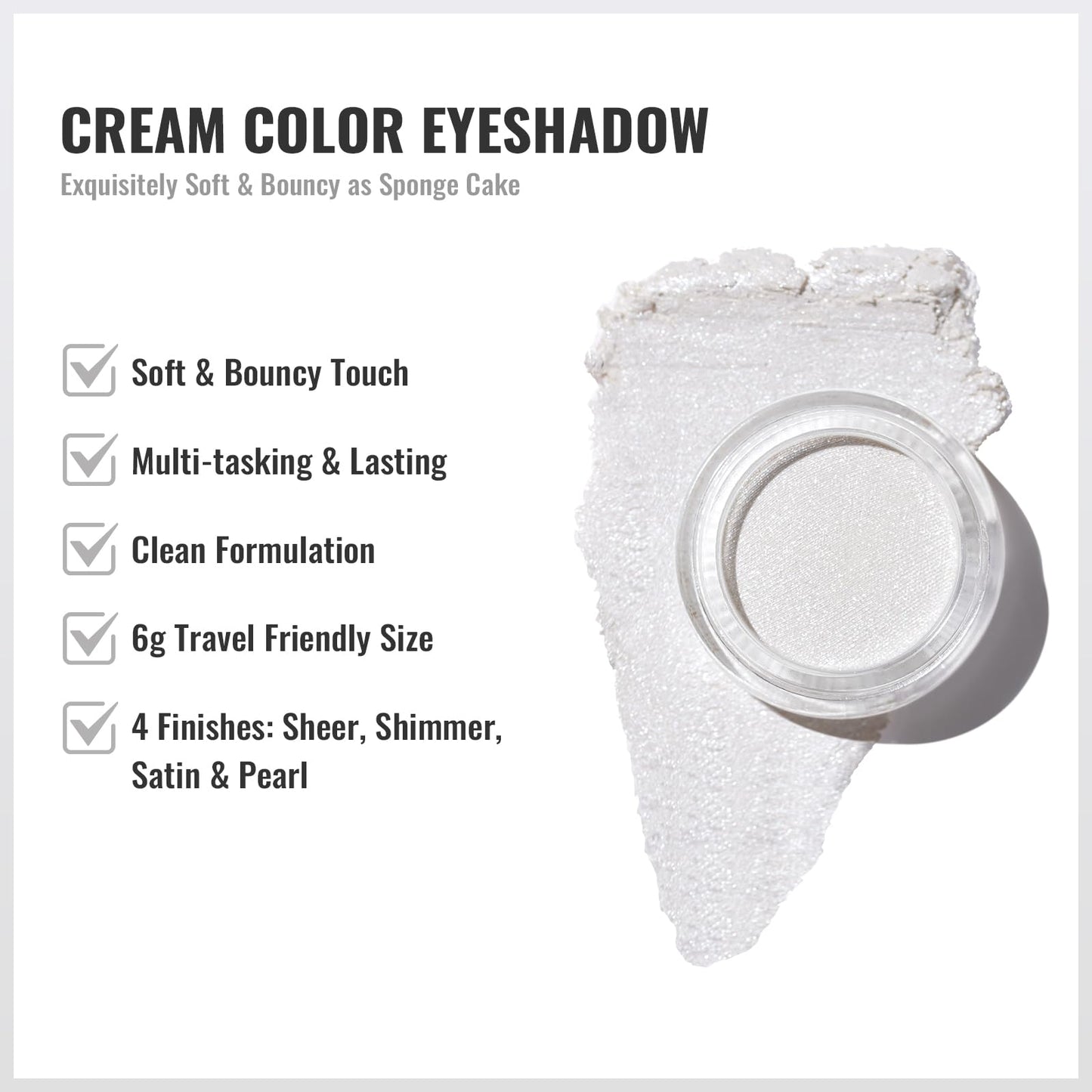 Oulac Glitter Cream Eyeshadow, Shimmery Smooth Texture with Moisturizing Creamy Formula. Large Capacity Eye Makeup Pigmented Metallic, Longwear Waterproof Fade