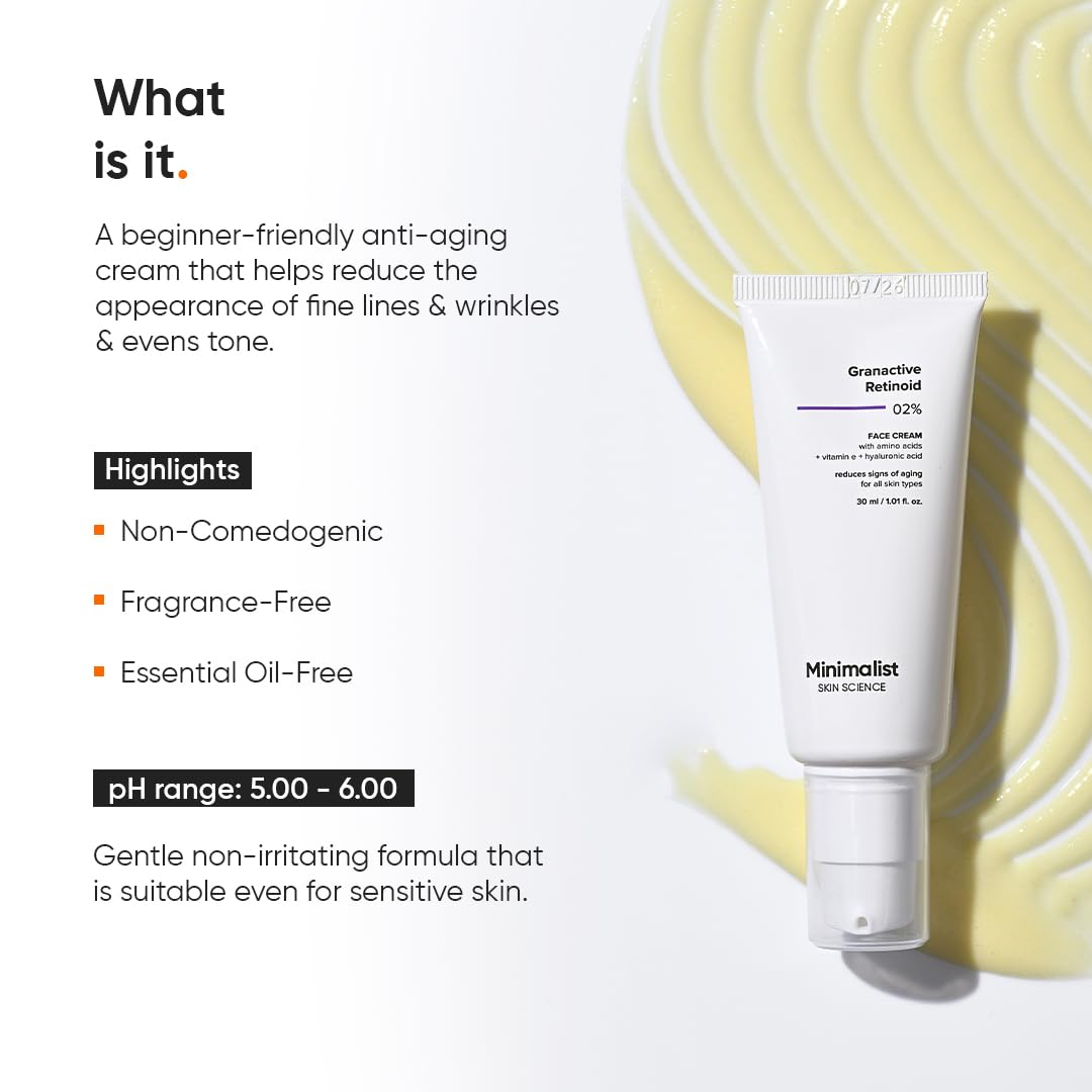 Retinoid Cream for Face - Anti-Aging Night Treatment | Reduces Wrinkles & Fine Lines | 1 Fl Oz / 30 ml