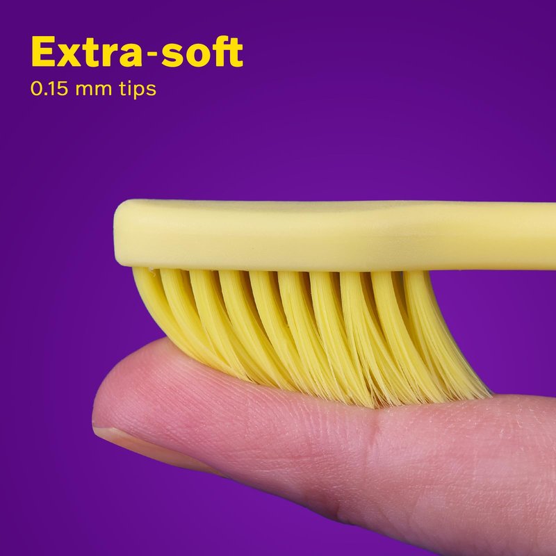 Tonochi Max Extra Soft Toothbrush for Adults with Sensitive Gums, Soft Bristle Toothbrushes, Wide Head for Back Teeth, Ergonomic Non-Slip Grip, BPA Free, Individually Wrapped, 4 Pack, Macaron Set