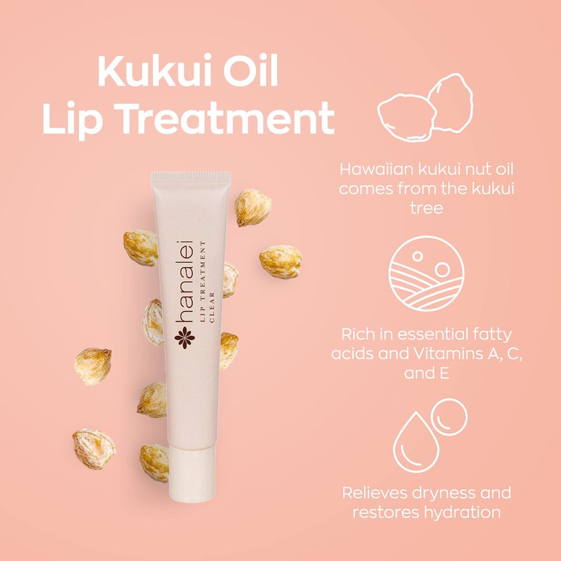 Hanalei Lip Treatment: Moisturizer, Conditioner and Dry Lip Repair with Kukui Oil, Shea Butter, Agave and Grapeseed Oil