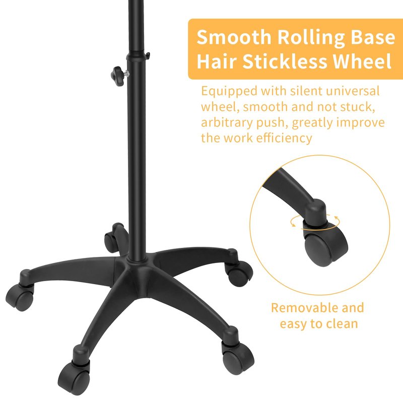 Salon Tray on Wheels, Professional Hair Dyeing Stations with 3 Bowls, Barber Hairstylist and Coloring Rolling Carts, Hairdressers Tools Double Tray for Salon Home Use
