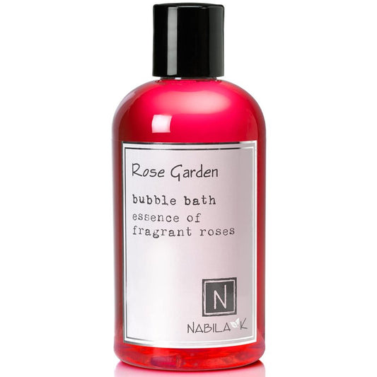Nabila K Rose Garden Bubble Bath with Rose Essential Oils | Natural & Organic, Sulfate-Free, Tear-Free | Luxury Aromatherapy Floral Bath Soak for Sensitive Skin | for Women & Men, 8 oz